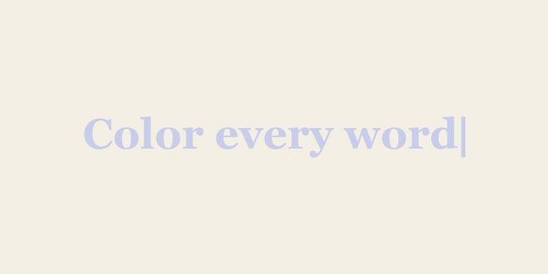 Rainbow font typing GIF example